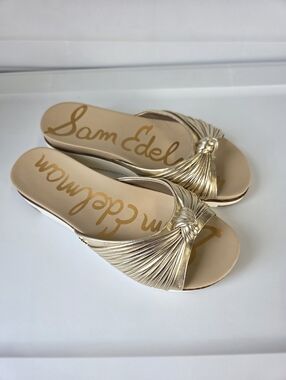 Sam Edelman Adriel Gold Knot Slide Sandals Size 6